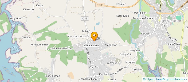 localisation de l'entreprise SCI DE KERLAOUEN  RIEC-SUR-BELON