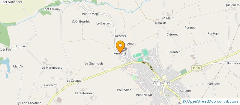 localisation de l'entreprise SCI DE KERMANE  CLEGUEREC