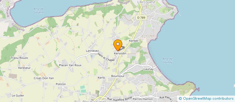 localisation de l'entreprise SCI DE KERVODIN à PLOUBAZLANEC