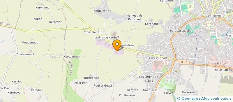 localisation de l'entreprise SCI DE KERZU  LE FOLGOET