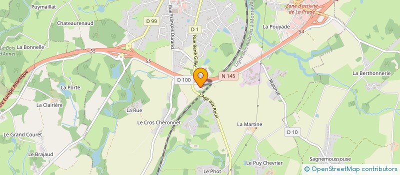 localisation de l'entreprise SCI DE L'AGE AU ROUX  LA SOUTERRAINE