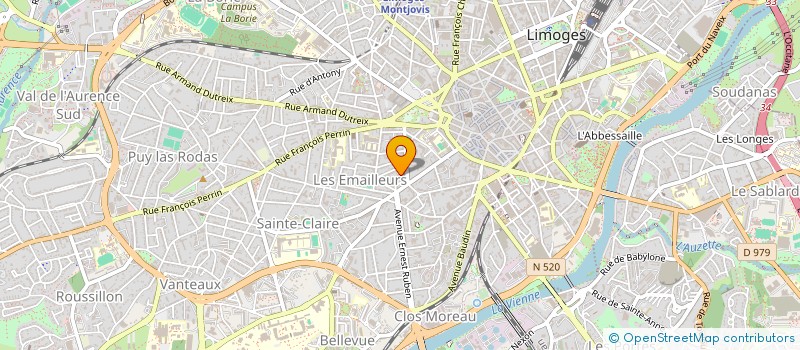 localisation de l'entreprise SCI DE L'ATELIER à LIMOGES