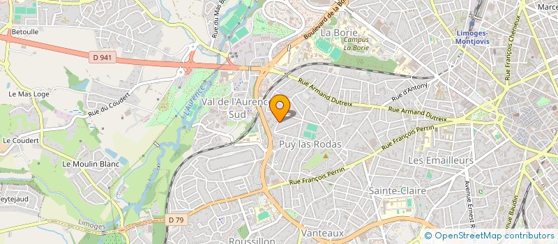 localisation de l'entreprise SCI DE L'AUBERGE DE MONTROL à LIMOGES