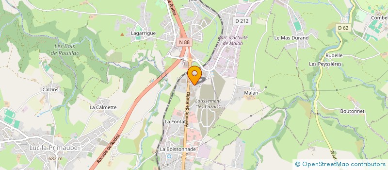 localisation de l'entreprise SCI DE L'AUBRAC  LUC-LA-PRIMAUBE