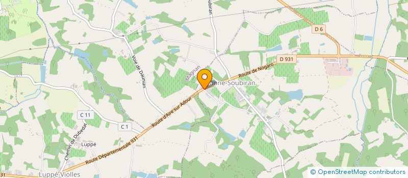 localisation de l'entreprise SCI DE L'ECUREUIL  LANNE-SOUBIRAN