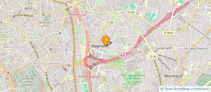 localisation de l'entreprise SCI DE L'EGLISE à BAGNOLET