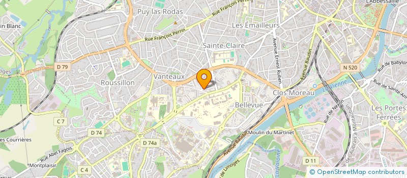 localisation de l'entreprise SCI DE L'HORLOGE à LIMOGES