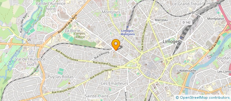 localisation de l'entreprise SCI DE L'OCEAN à LIMOGES