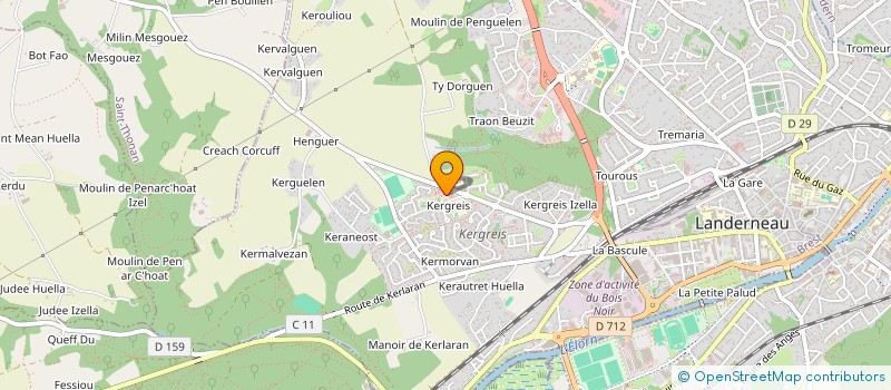 localisation de l'entreprise SCI DE L'ODET  LANDERNEAU