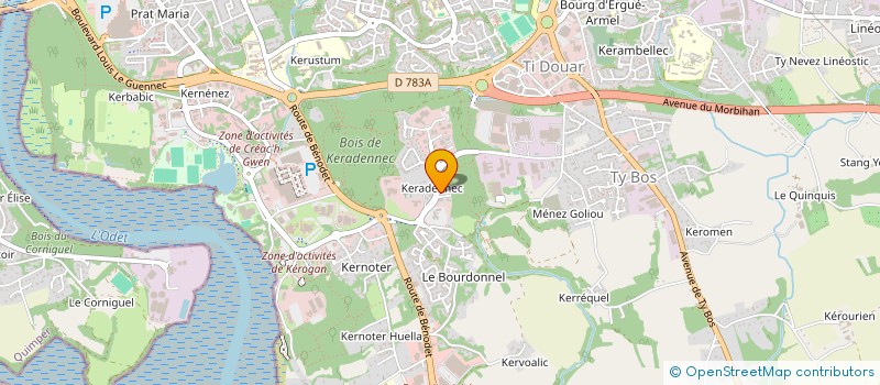 localisation de l'entreprise SCI DE LA FERME DE KERADENNEC à QUIMPER