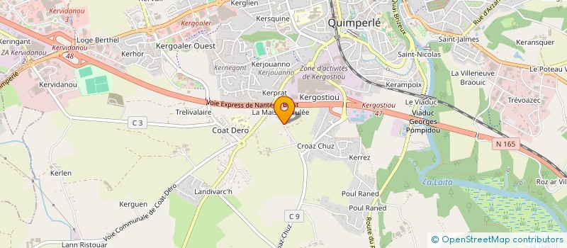 localisation de l'entreprise SCI DE LA FERME DE POULFANG  QUIMPERLE