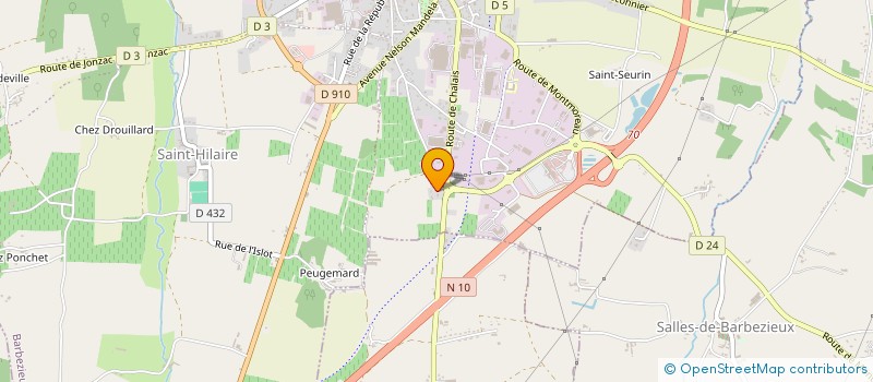 localisation de l'entreprise SCI DE LA FONT DU CLOU  BARBEZIEUX-SAINT-HILAIRE