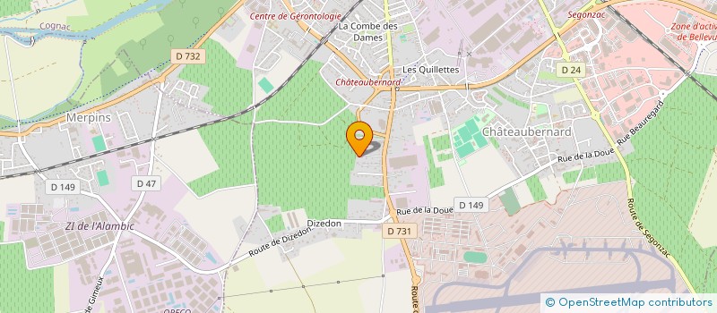 localisation de l'entreprise SCI DE LA GRANDE CHAMPAGNE  CHATEAUBERNARD