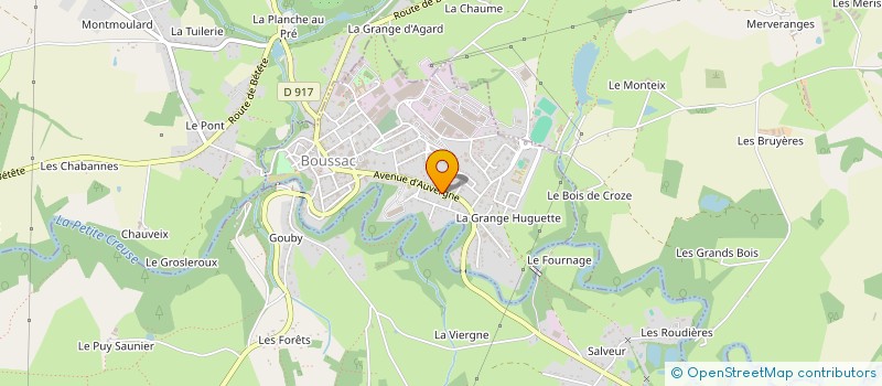 localisation de l'entreprise SCI DE LA GRANGE HUGUETTE à BOUSSAC