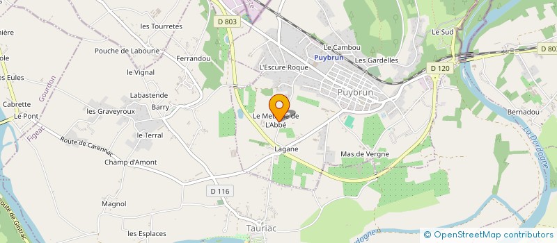 localisation de l'entreprise SCI DE LA METAIRIE DE L'ABBE  PUYBRUN