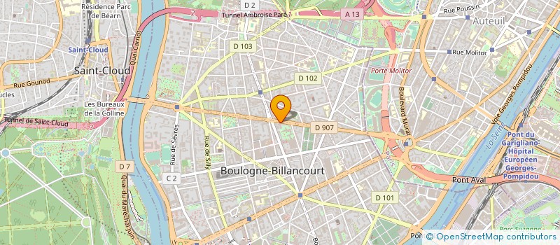 localisation de l'entreprise SCI DE LA POINTE DE CHAVILLE à BOULOGNE-BILLANCOURT
