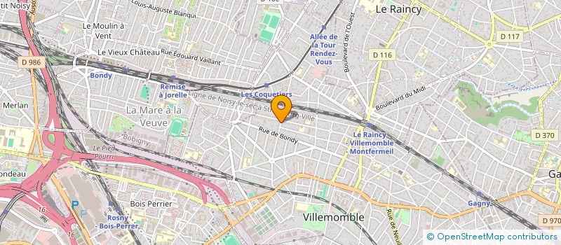 localisation de l'entreprise SCI DE LA POINTE DE GOURNAY à VILLEMOMBLE