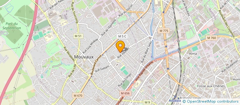 localisation de l'entreprise SCI DE LA ROCHE MADONE  MOUVAUX