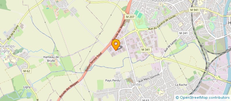 localisation de l'entreprise SCI DE LA ROUTE DU CHAPEAU ROUGE  HALLENNES-LEZ-HAUBOURDIN