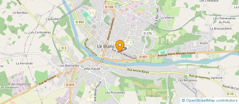 localisation de l'entreprise SCI DE LA RUE DE LA REPUBLIQUE à LE BLANC
