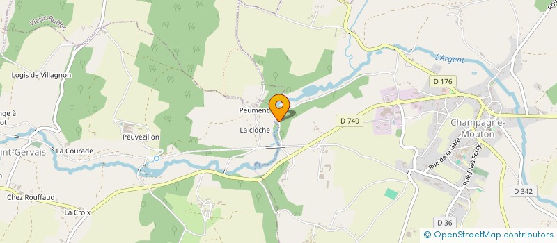 localisation de l'entreprise SCI DE LAPLAUD  CHAMPAGNE-MOUTON