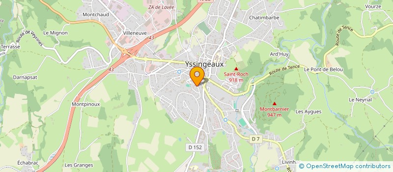 localisation de l'entreprise SCI DE MONTCHAUD  YSSINGEAUX