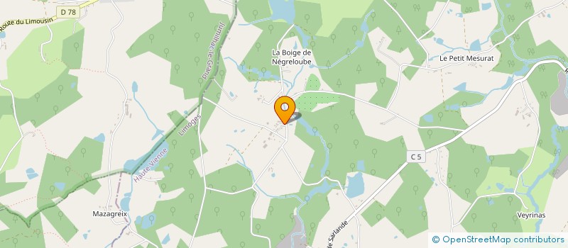 localisation de l'entreprise SCI DE NEGRELOUBE à ST YRIEIX LA PERCHE