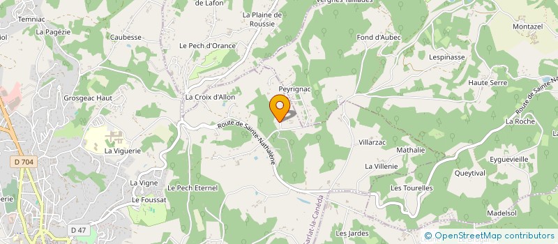 localisation de l'entreprise SCI DE PEYRIGNAC à SAINTE-NATHALENE