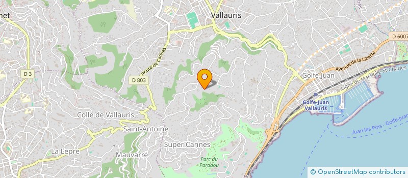 localisation de l'entreprise SCI DENROG à VALLAURIS