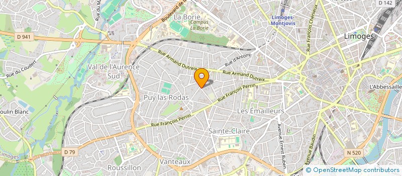 localisation de l'entreprise SCI DERETZ à LIMOGES