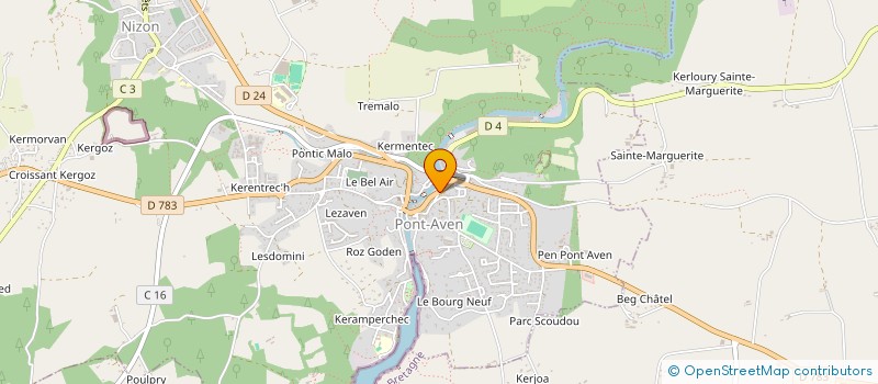 localisation de l'entreprise SCI DES 14 MOULINS  PONT-AVEN