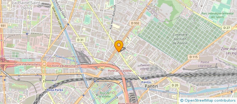 localisation de l'entreprise SCI DES 4 CHEMINS à PANTIN