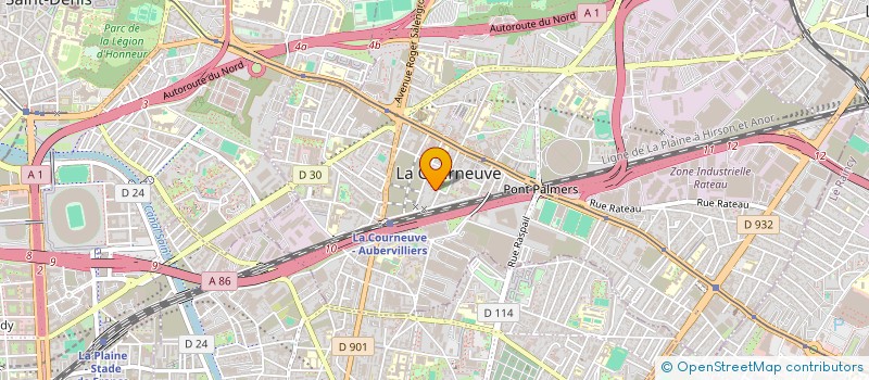 localisation de l'entreprise SCI DES 4 D à LA COURNEUVE