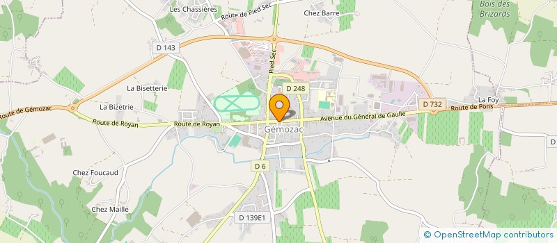 localisation de l'entreprise SCI DES BEAUX PLANS  GEMOZAC