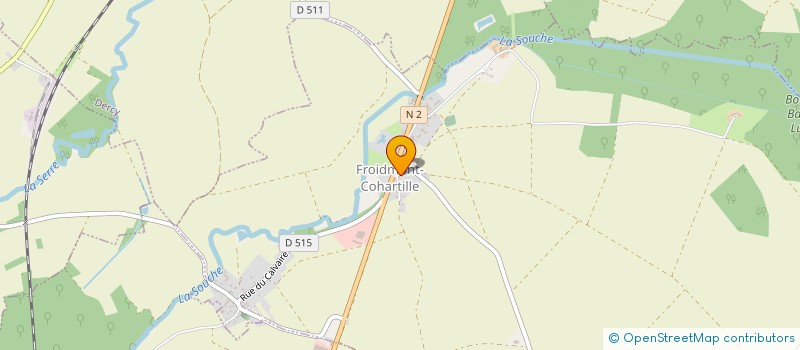 localisation de l'entreprise SCI DES BRUYERES  FROIDMONT-COHARTILLE