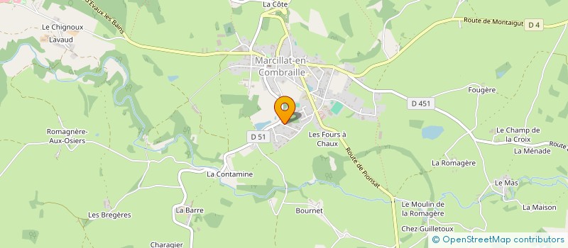 localisation de l'entreprise SCI DES CHAUMES  MARCILLAT-EN-COMBRAILLE