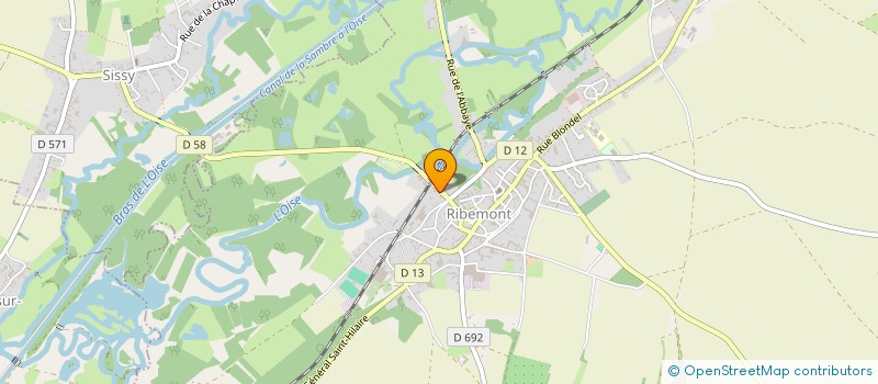 localisation de l'entreprise SCI DES CINQ DALLES ET PLUS  RIBEMONT