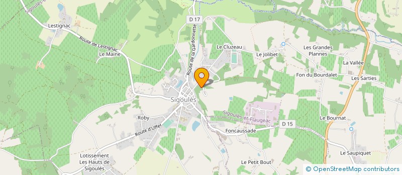 localisation de l'entreprise SCI DES COTEAUX DE SIGOULES  SIGOULES-ET-FLAUGEAC