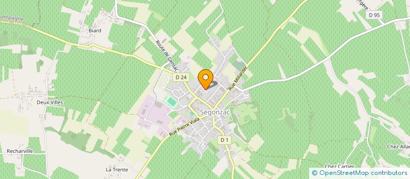 localisation de l'entreprise SCI DES COURANTS  SEGONZAC