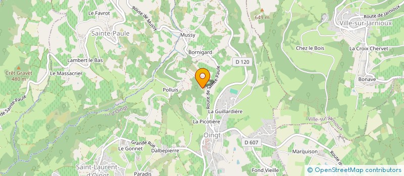 localisation de l'entreprise SCI DES CRETES  VAL D'OINGT