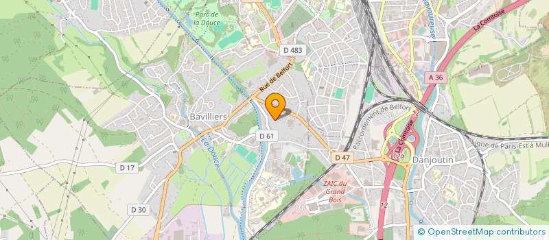 localisation de l'entreprise SCI DES HALLES à BAVILLIERS
