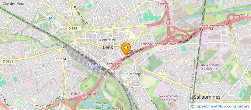 localisation de l'entreprise SCI DES JARDINS  LENS