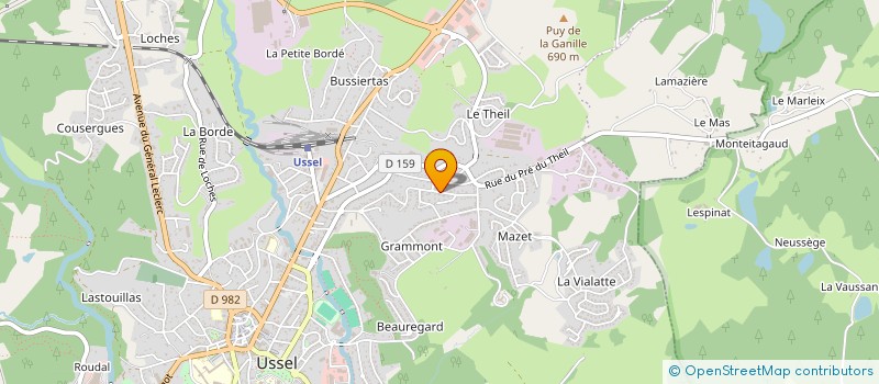 localisation de l'entreprise SCI DES LYS à USSEL