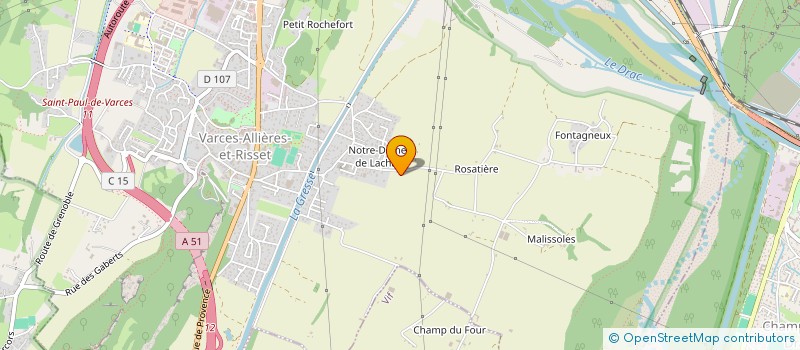 localisation de l'entreprise SCI DES OMBRAGES à VARCES-ALLIERES-ET-RISSET
