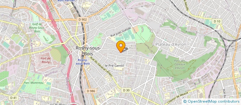localisation de l'entreprise SCI DES PORTES DE LA FORET à ROSNY-SOUS-BOIS