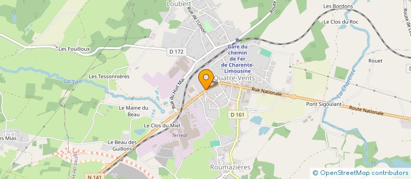 localisation de l'entreprise SCI DES QUATRE VENTS  TERRES-DE-HAUTE-CHARENTE