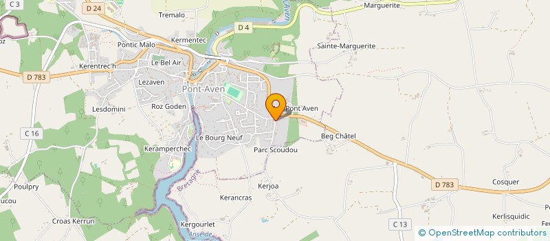 localisation de l'entreprise SCI DES RIVIERES  PONT-AVEN