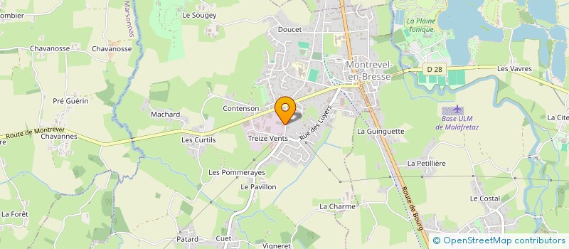 localisation de l'entreprise SCI DES SERVES DU LAT à MONTREVEL-EN-BRESSE