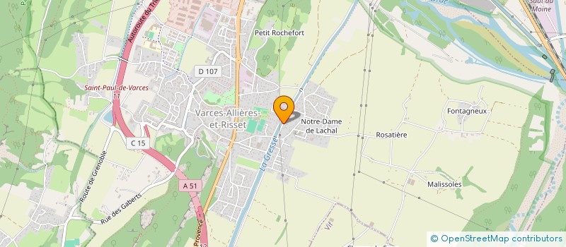localisation de l'entreprise SCI DES TROIS VILLAGES à VARCES-ALLIERES-ET-RISSET