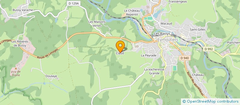 localisation de l'entreprise SCI DES URSULINES  EYMOUTIERS